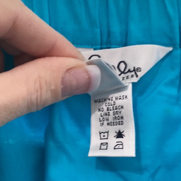 LILLY PULITZER TURQUOISE COTTON MAXI LINED SKIRT - Picture 3 of 5